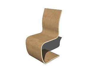 精品现代室内木质座椅 座凳su模型